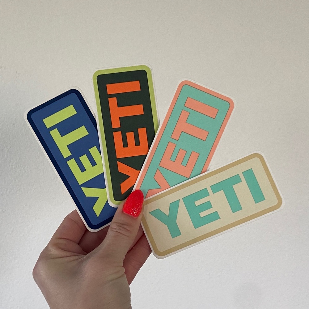 Yeti stickers set of 4 decals for summer coolers and water bottles